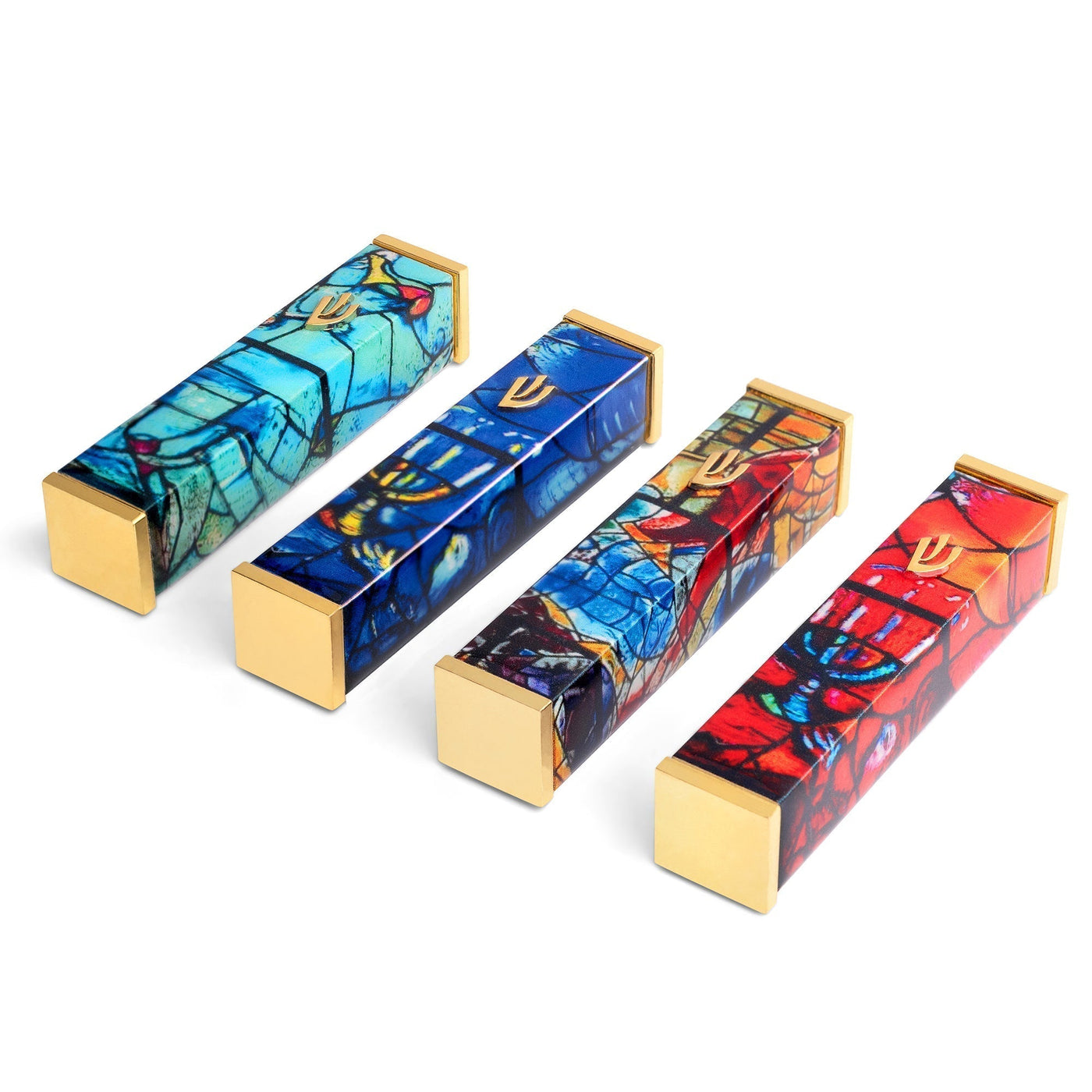 Colorful Mezuzah Inspired by Chagall Windows – Chagall Series 