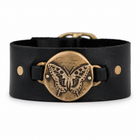 Bronze Butterfly Medallion Leather Cuff
