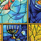 Tempered Glass Hanukkah Menorah Base | Mosaic