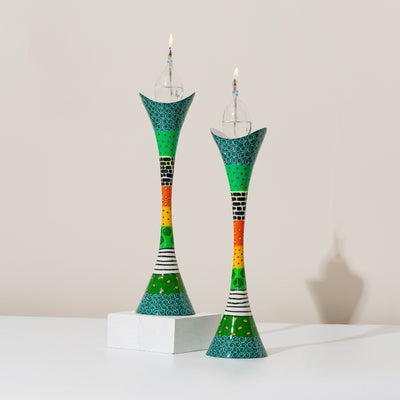 Modern Shabbat Candlesticks – Premium Curved Series 