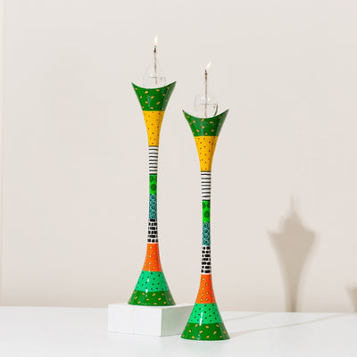 Modern Shabbat Candlesticks – Premium Curved Series 