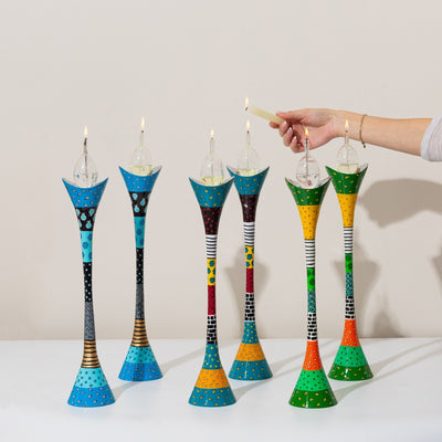 Modern Shabbat Candlesticks – Premium Curved Series 