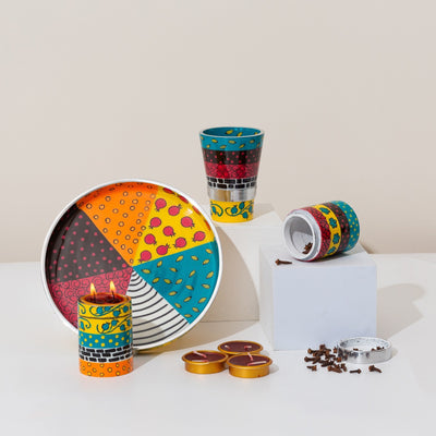Handcrafted Havdalah Set with Colorful Enamel - Premium Series 