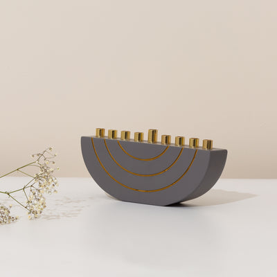 Modern Concrete Hanukkah Menorah - GLAM