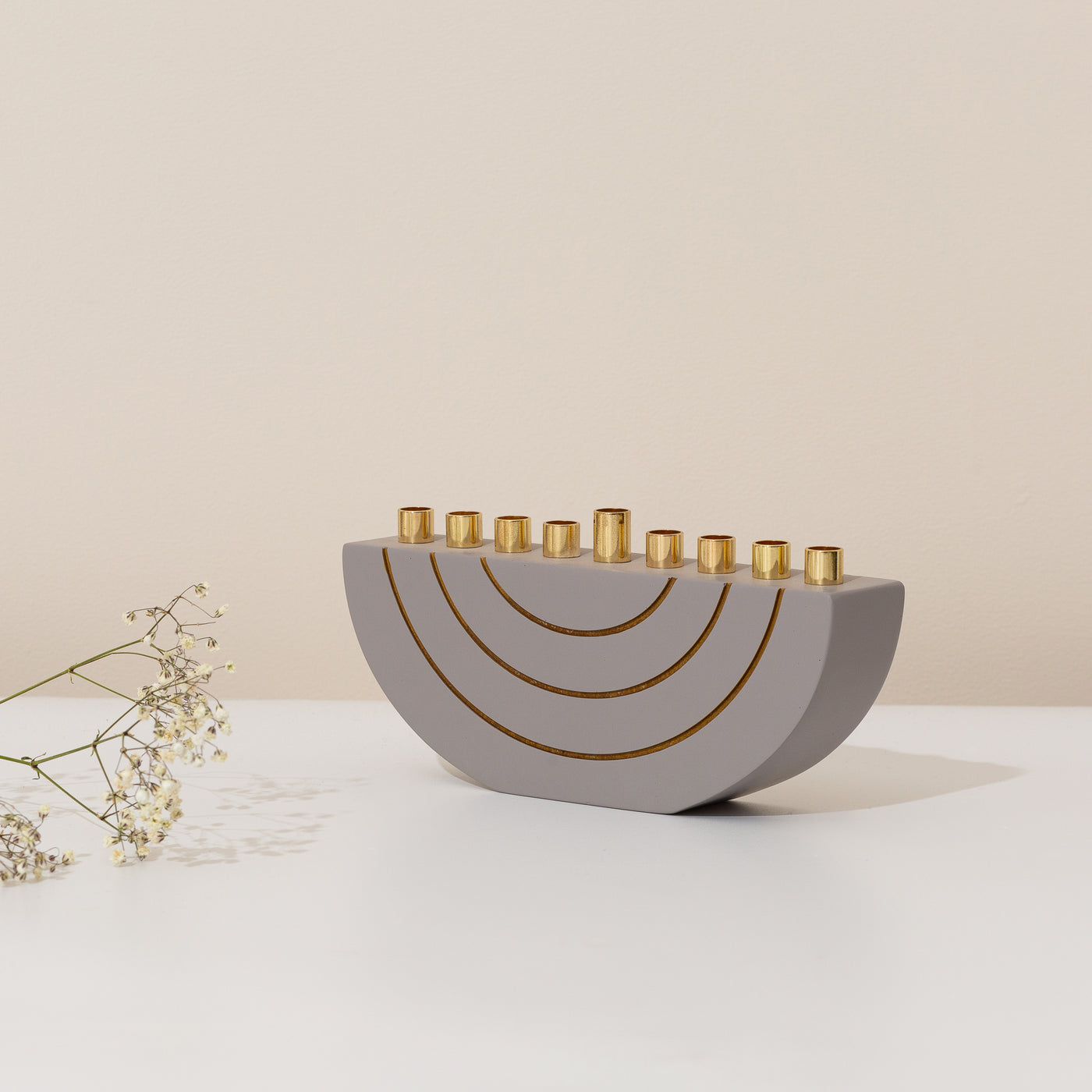 Modern Concrete Hanukkah Menorah - GLAM