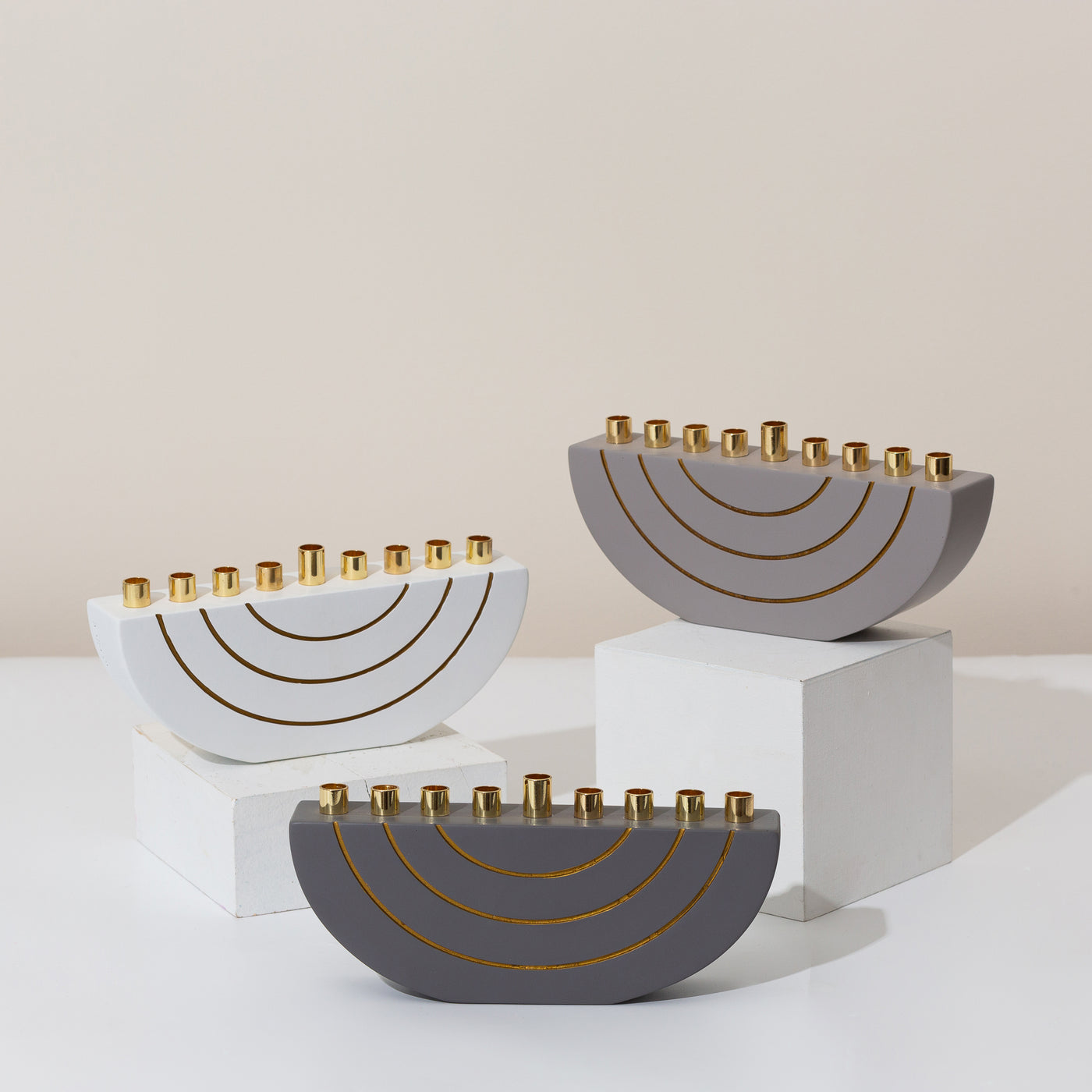 Clean Design Concrete Hanukkah Menorahs - GLAM