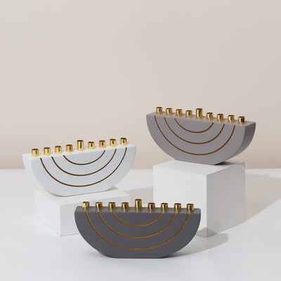 Modern Concrete Hanukkah Menorah - GLAM