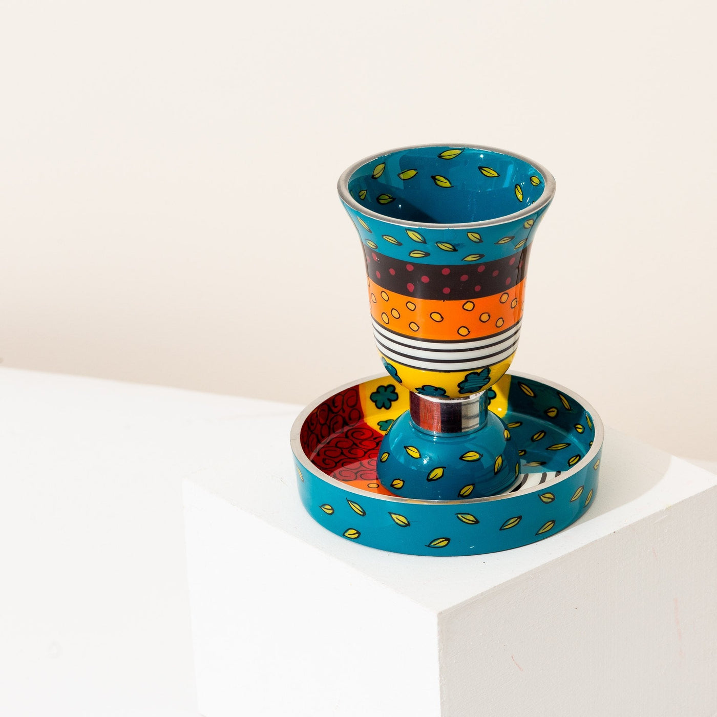 Ceremonial Kiddush Wine Cup - Premium Curved Series  11x11 (M) / Orange