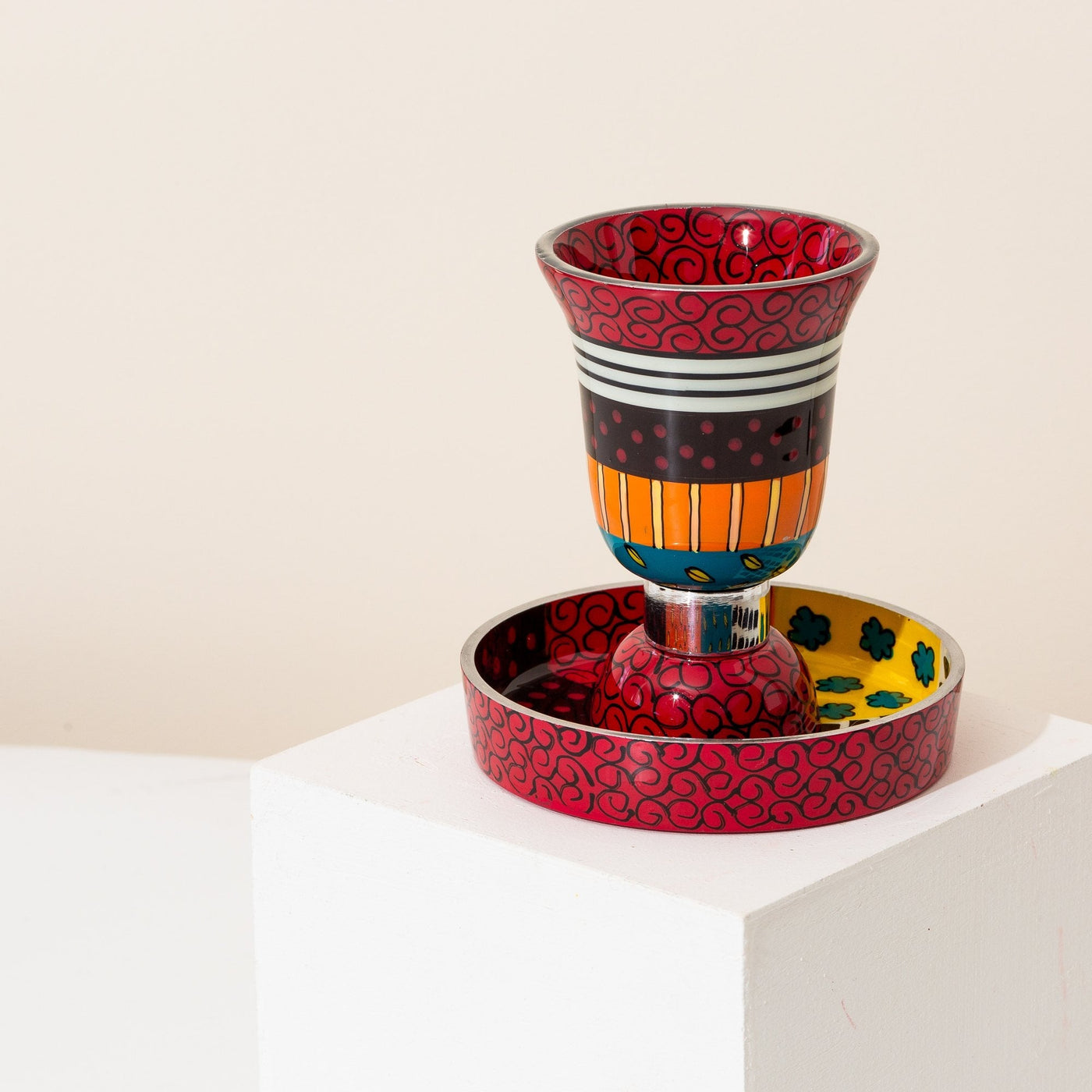 Ceremonial Kiddush Wine Cup - Premium Curved Series  11x11 (M) / Red