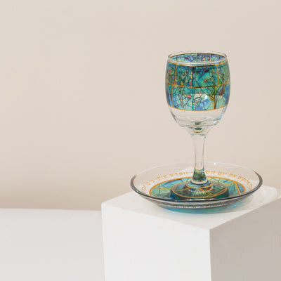 Handmade Luxury Shabbat Set – Chagall Blue Series 