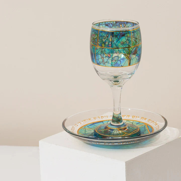 Handmade Luxury Shabbat Set – Chagall Blue Series 