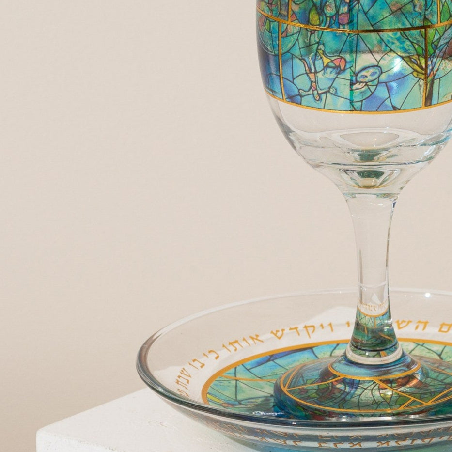 Handmade Luxury Shabbat Set – Chagall Blue Series 