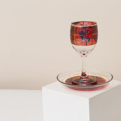 Traditional Glass Kiddush Cup – Chagall Glass Series 