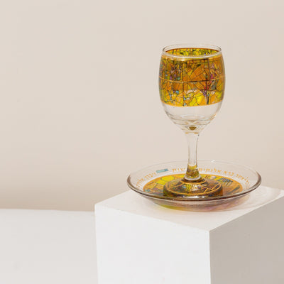 Elegant Shabbat Set with Yellow Enamel – Chagall Yellow Series 