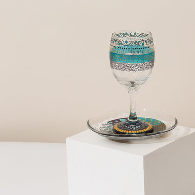 Luxury Jewish Ritual Glass with Silver and Colorful – – Glass & Colors Series