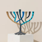 Artistic Stainless Steel Menorah, Handmade Finish – The Wild Tree Series