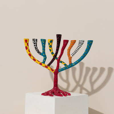 Handcrafted Aluminum Hanukkah Menorahs - Enamel Painted - The Wild Tree