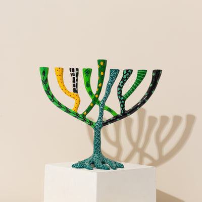 Aluminum Hanukkah Menorahs - Enamel Painted - The Wild Tree