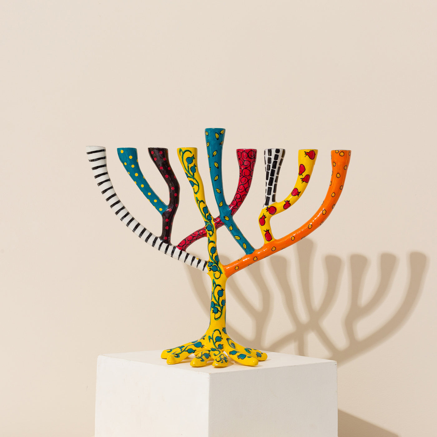 Handcrafted Aluminum Hanukkah Menorahs - Enamel Painted - The Wild Tree