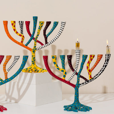 Handcrafted Aluminum Menorah - The Wild Tree Series