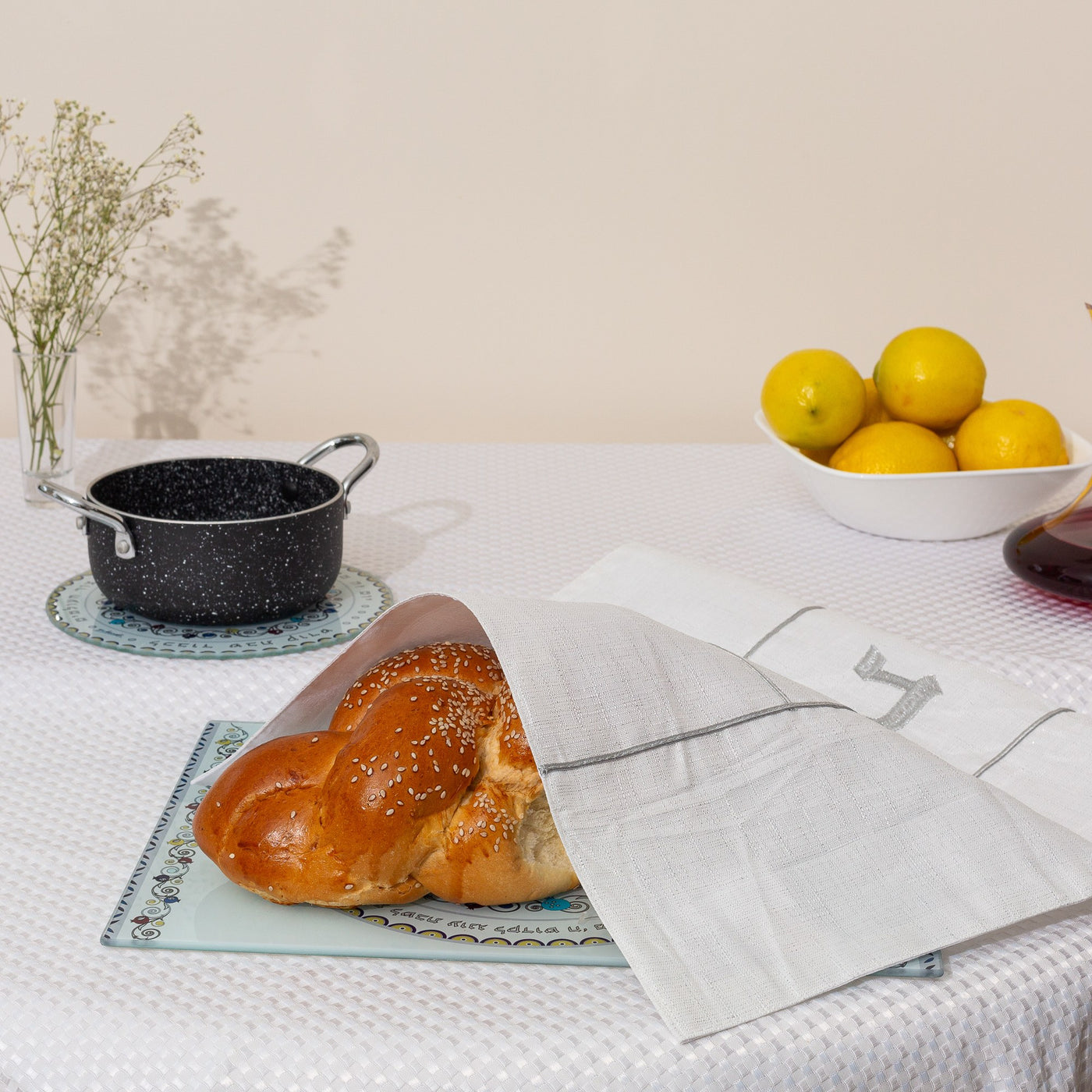 High-Quality Designed Glass Challah Tray - Star