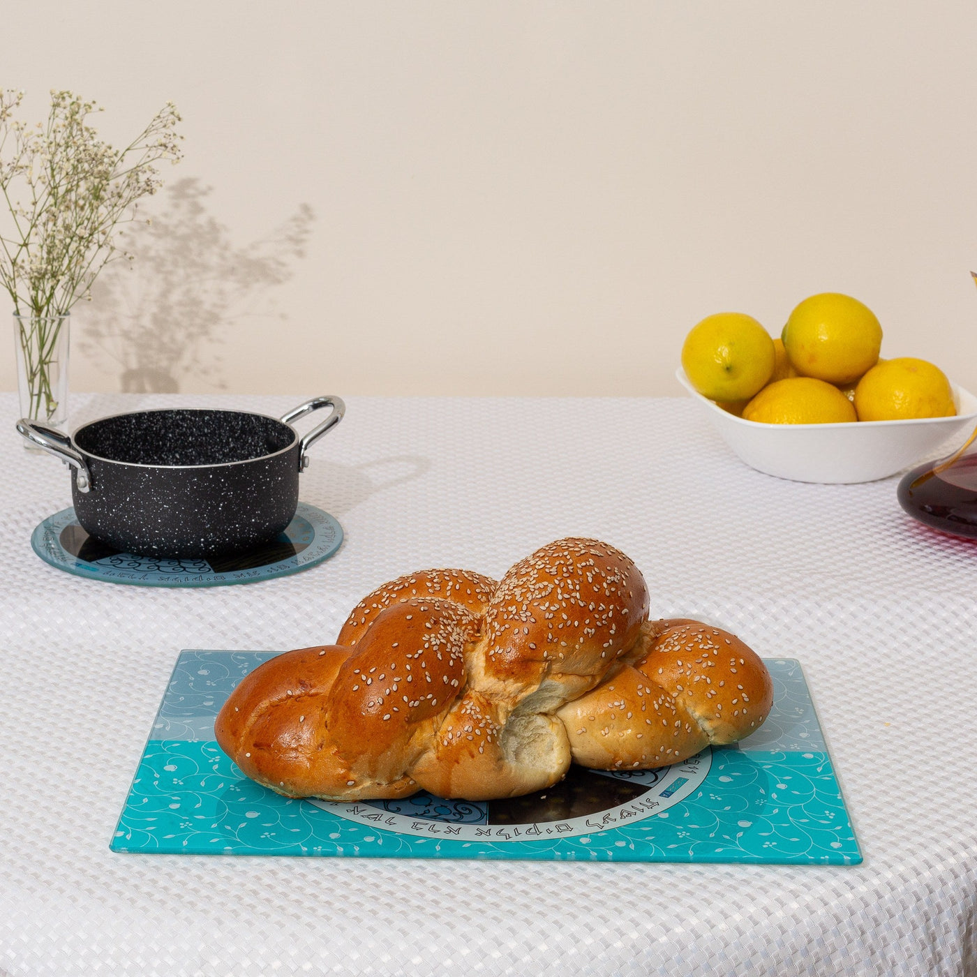 Unbreakable Glass Challah Tray - Safari