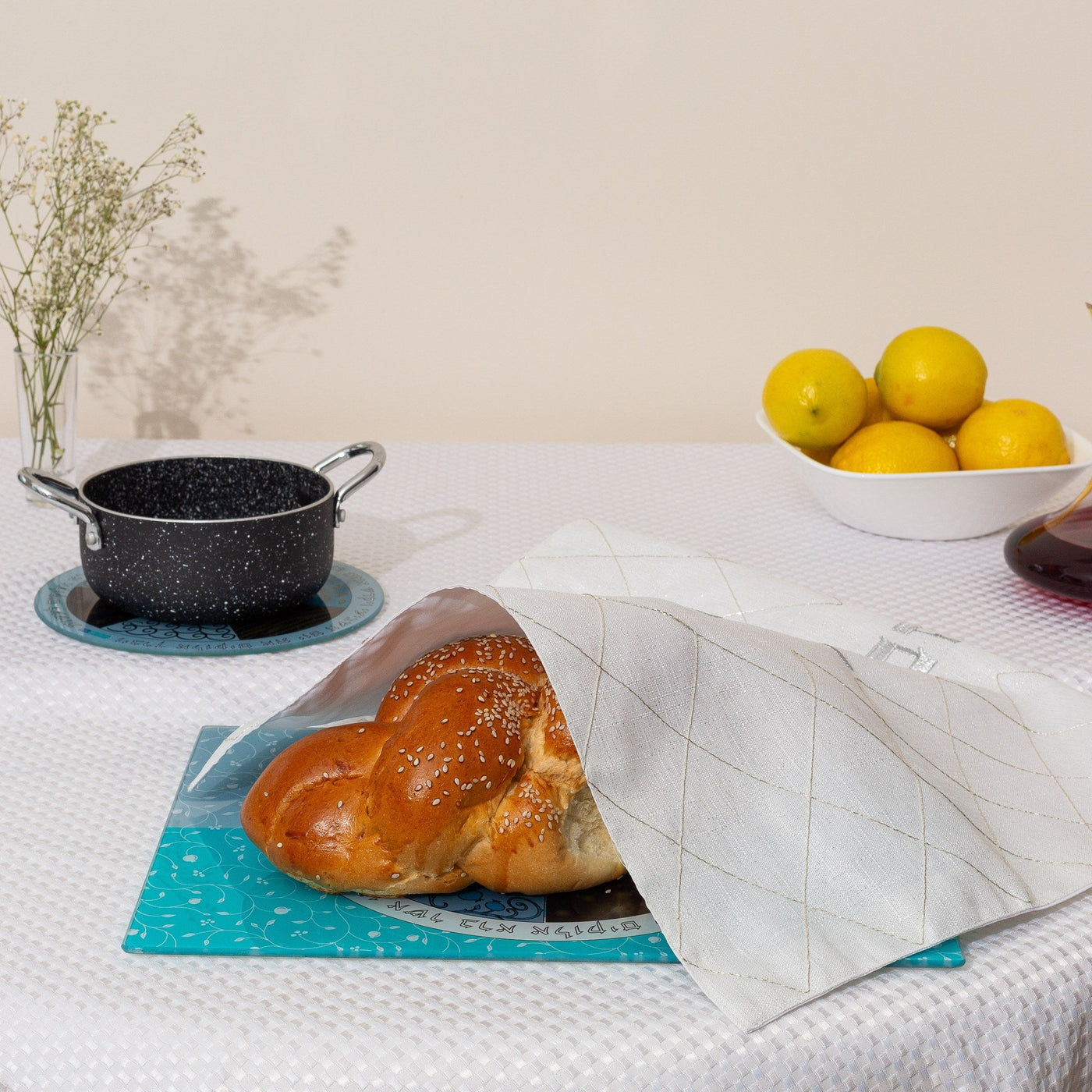 Glass Challah Tray - Safari