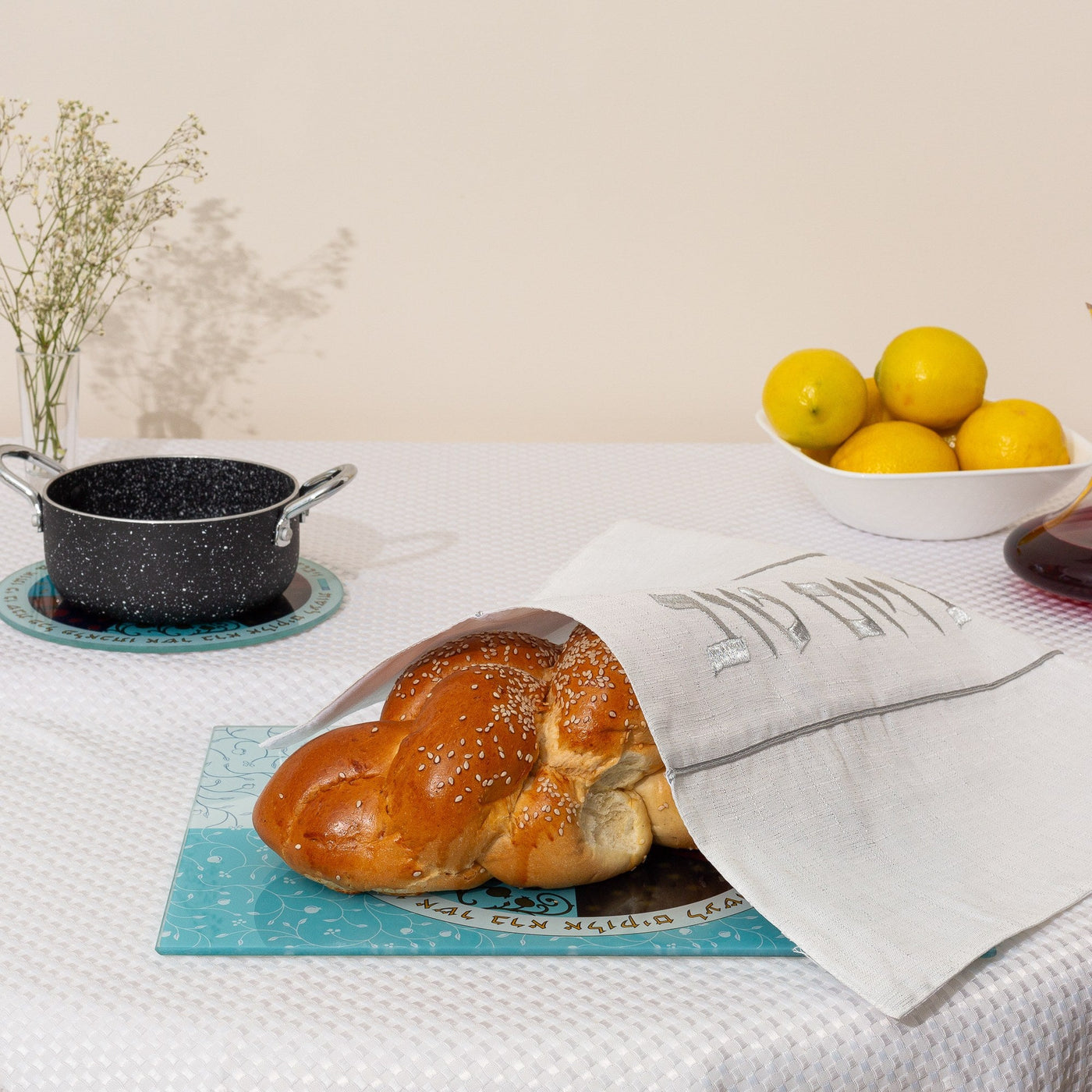 Unbreakable Glass Challah Tray - Safari