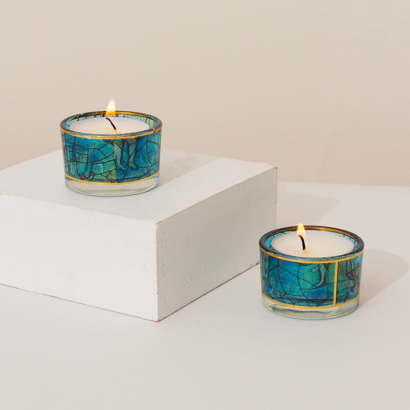 Colorful Shabbat Candle Holders – Glass Series
