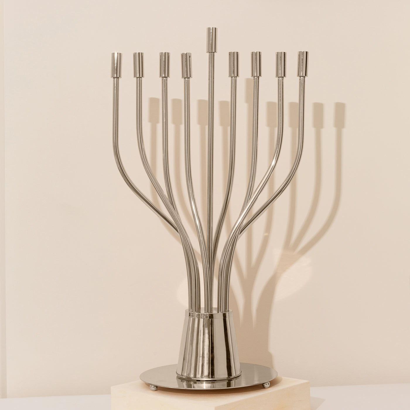 Giant Hanukkah Menorah in Nickel & Gold - The Holy Spirit