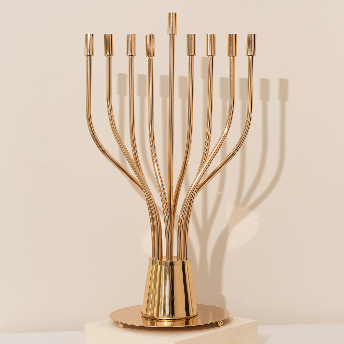 Gold Plated Menorah for Hanukkah - The Holy Spirit Series