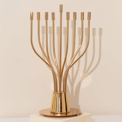Gold Plated Menorah for Hanukkah - The Holy Spirit Series