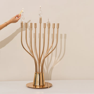 Giant Hanukkah Menorah in Nickel & Gold - The Holy Spirit