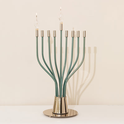 Giant Hanukkah Menorah in Nickel & Gold - The Holy Spirit