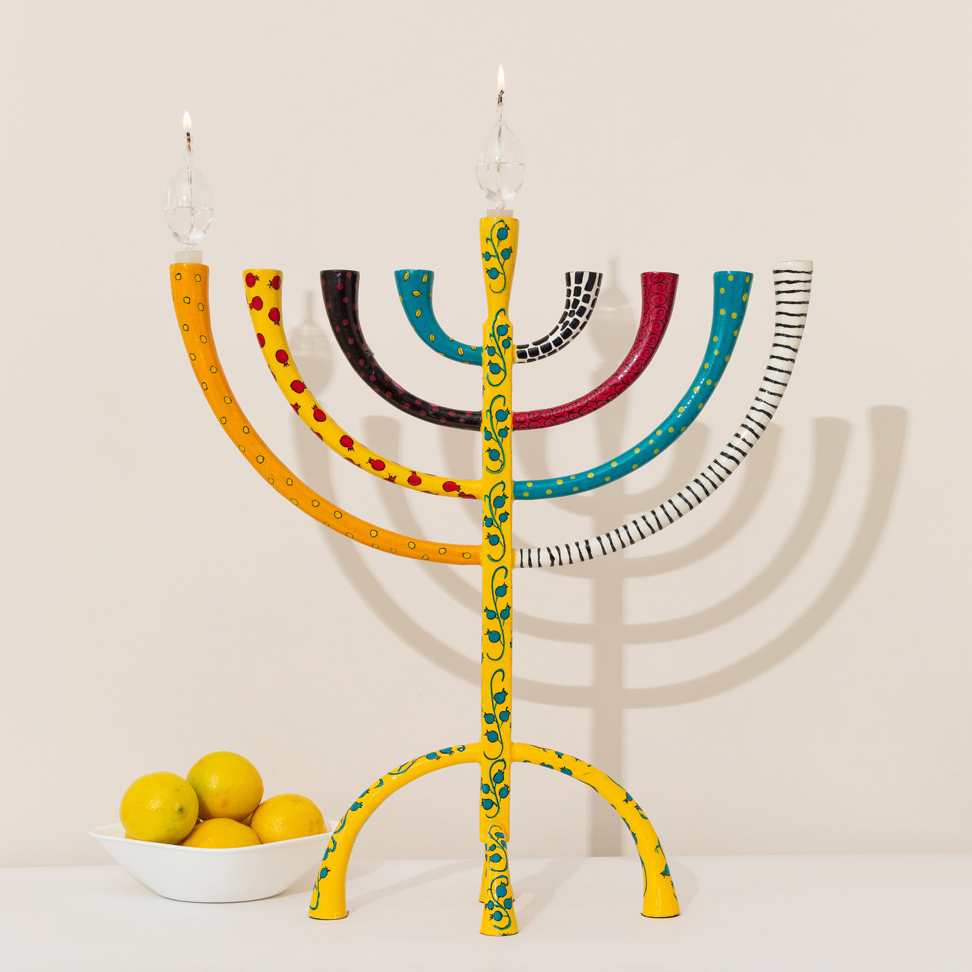 Giant Handcrafted Hanukkah Menorah - Hand-Painted Enamel - The Classic Premium-XL