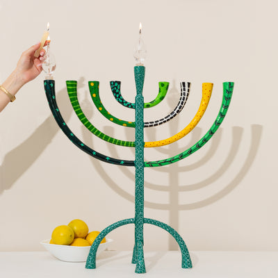 Large Enamel Hanukkah Menorah - The Classic Premium-XL