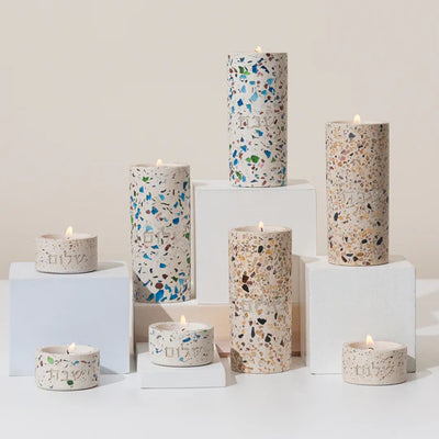 Handcrafted Shabbat Candlesticks – Terrazzo Series 