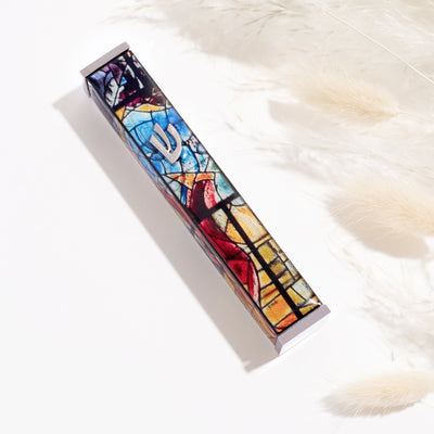 Artful Mezuzah with a Chagall Touch – Colorful & Refined 