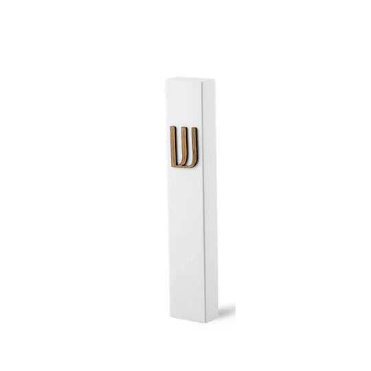 White concrete house entrance sign with wooden lettering - Family series (Copy)  Door sign + Mezuzah case