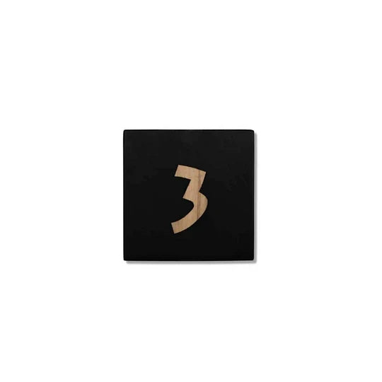A custom-designed black concrete house entrance sign with wooden lettering - HOUSE series (Copy)  Door Sign + Number Sign