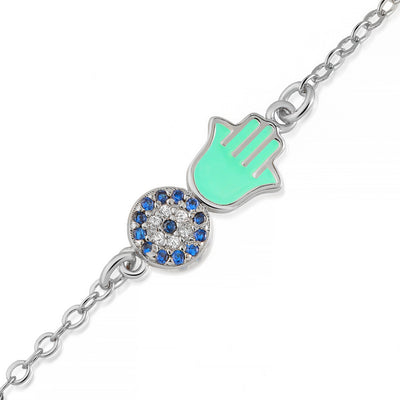 Hamsa Bracelet with Luxurious Evil Eye Pendant - Nogah