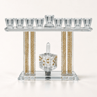 Crystal Hanukkah Menorah with Decorative Pillars | Lighthouse
