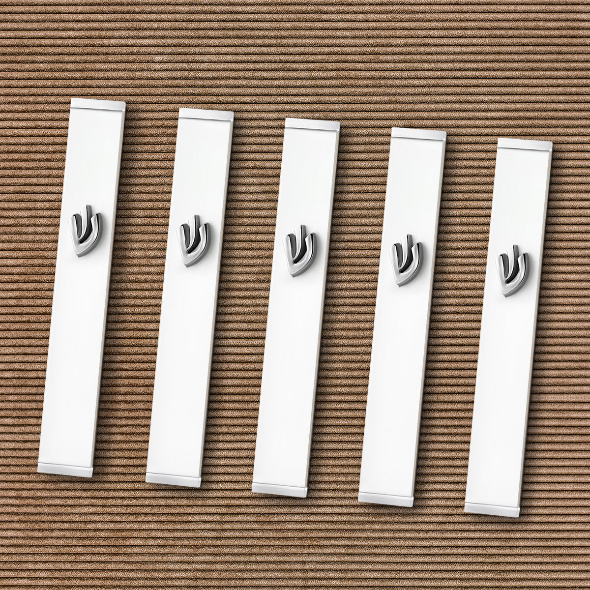 Set of White Mezuzah Cases - Candy