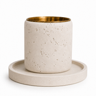 Travertine Kiddush Cup with Golden Interior | Travertine Model