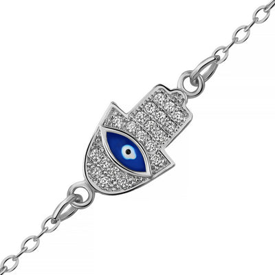Hamsa Bracelet with Classic Evil Eye Design - Axie