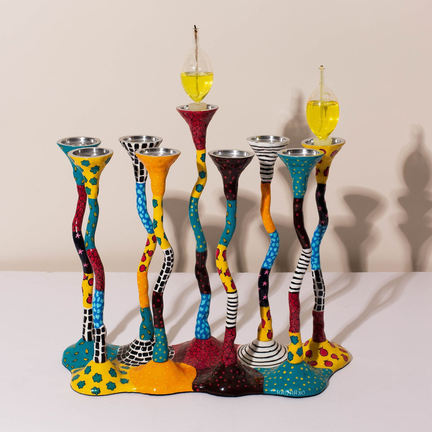 Hand-painted Aluminum for Modern Hanukkah - Curvix Series