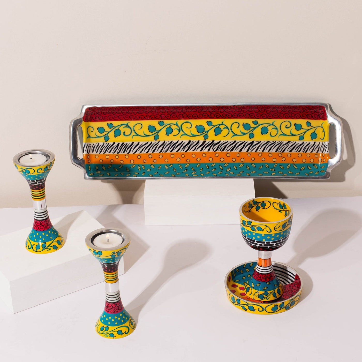 Colorful Yellow Shabbat Set – Yellow Joy Series