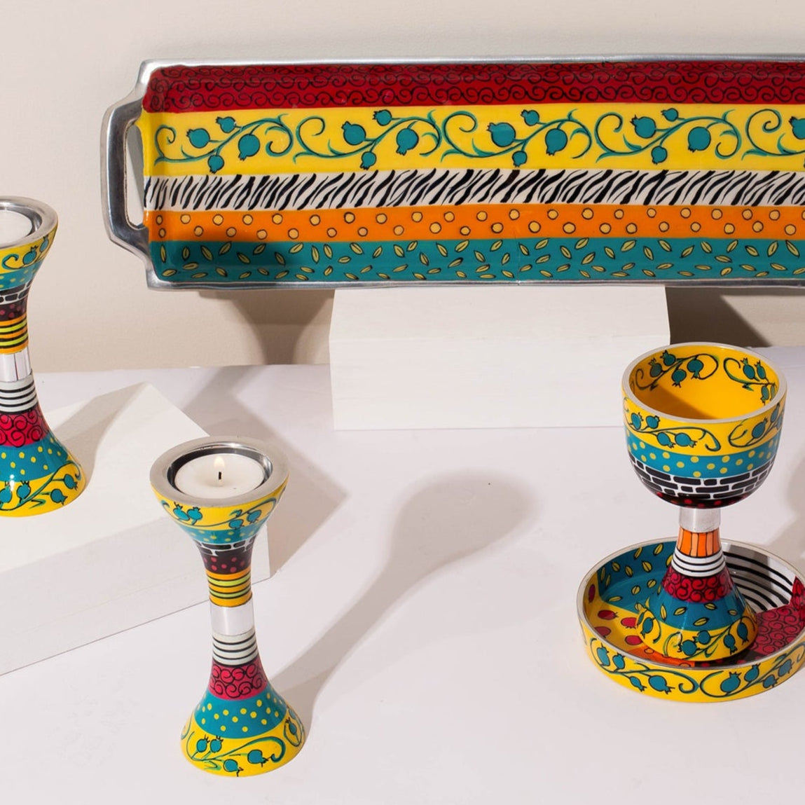 Colorful Yellow Shabbat Set – Yellow Joy Series