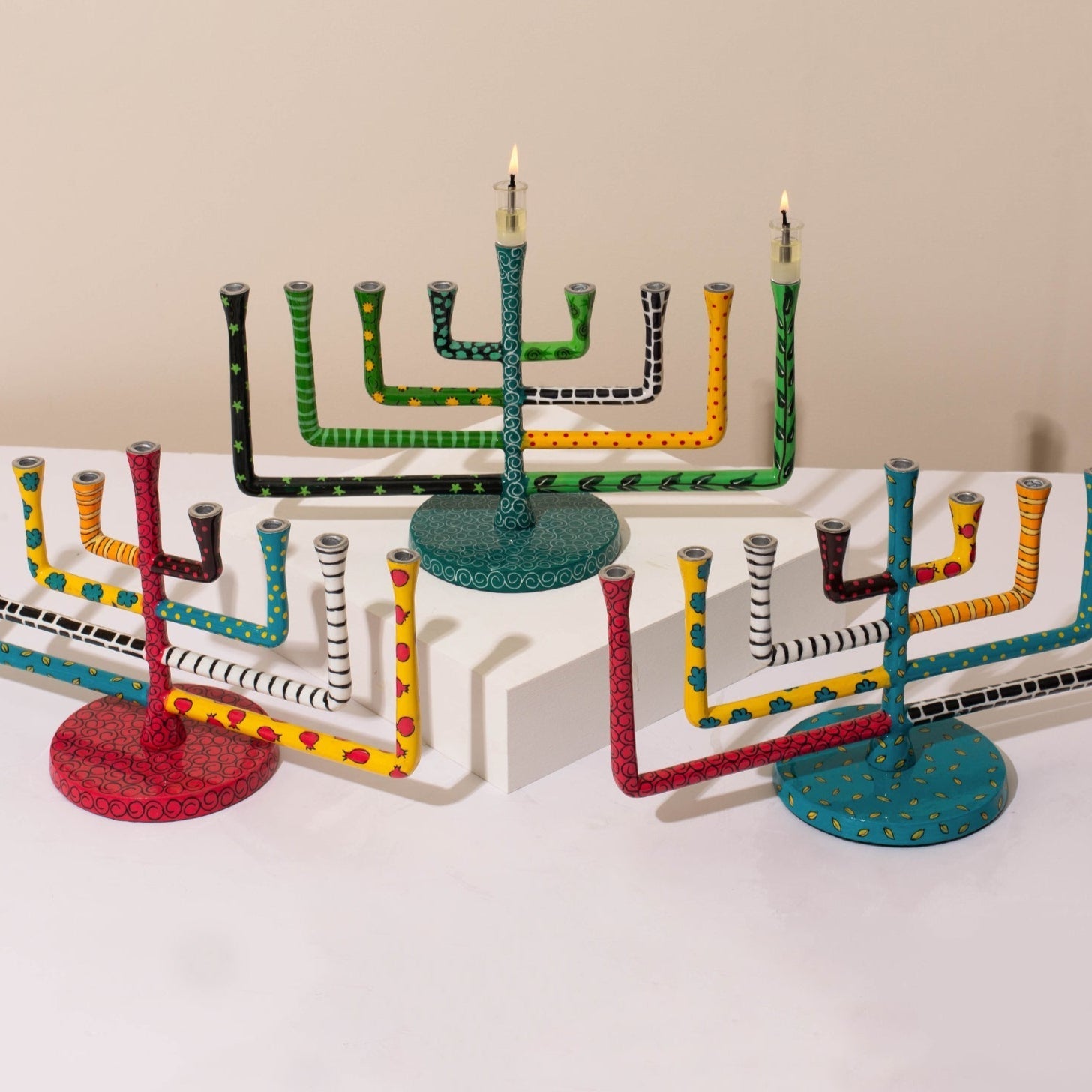 Artistic Menorah Gift Idea – NOLA Series (Red)