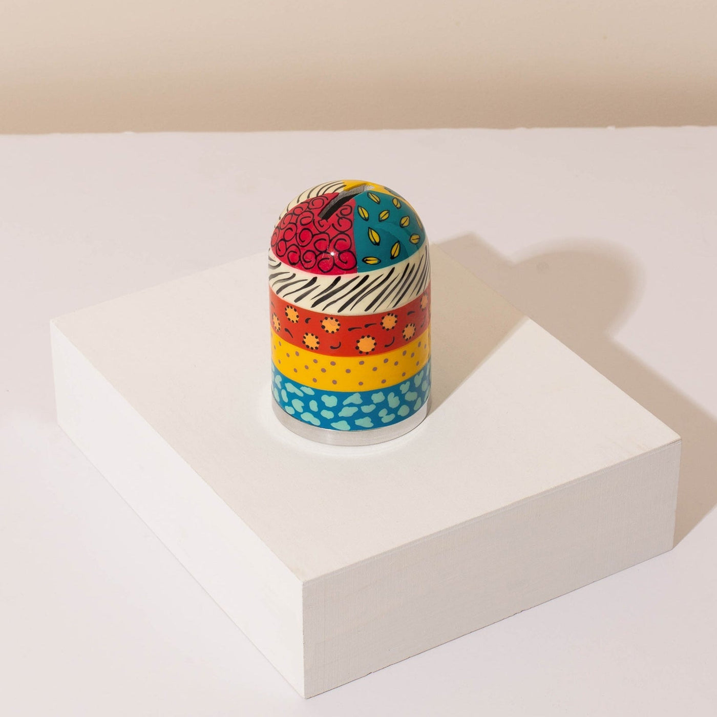 Modern Tzedakah Box – Colorful Handcrafted Aluminum – Coins Series